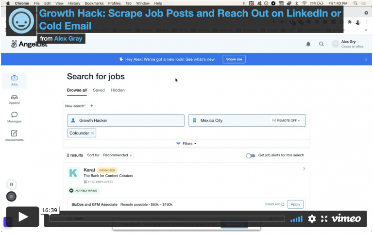 Growth Hack: Scrape Job Postings and Outreach on LinkedIn