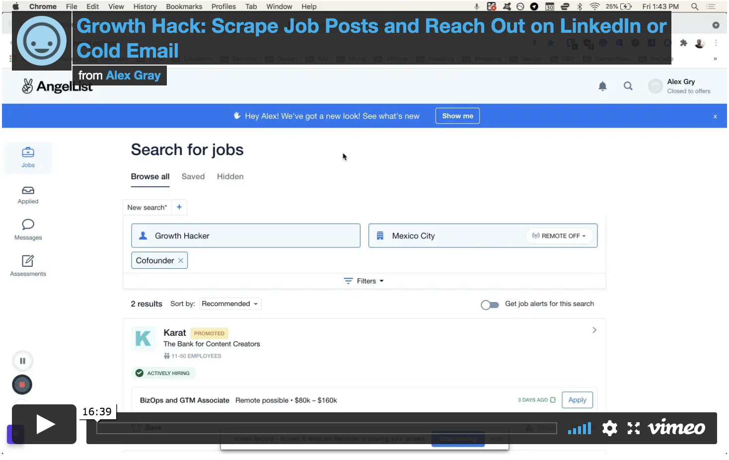 Scrape job postings and outreach on LinkedIn